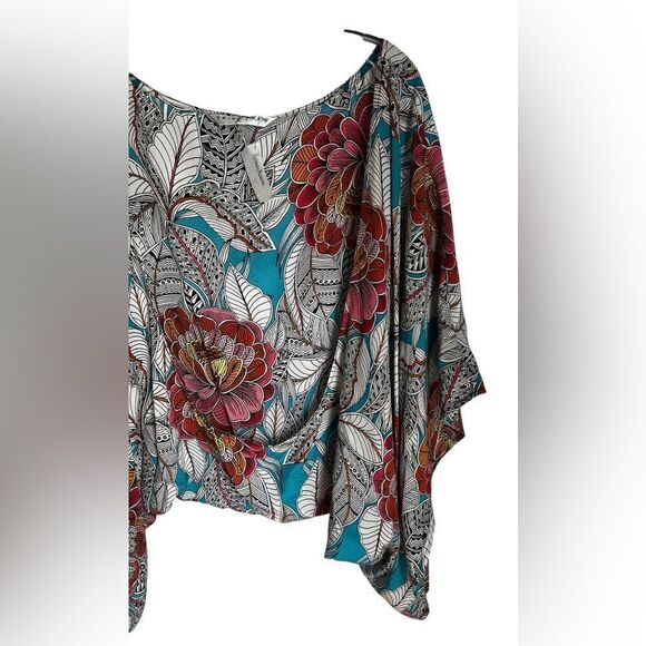 Trina Turk | Exquisite Floral Silk Kimono Top XS - Picture 3 of 6